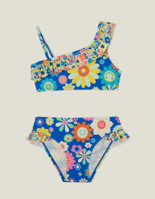 Girls Boho Floral Bikini Blue, Swimsuits and swimming costumes