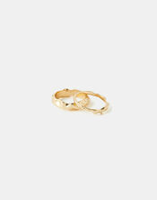 Chunky Molten Ring Set, Gold (GOLD), large