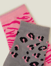 2-Pack Animal Print Socks, , large