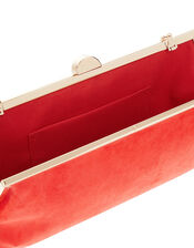Carly Suedette Clipframe Clutch Bag, , large