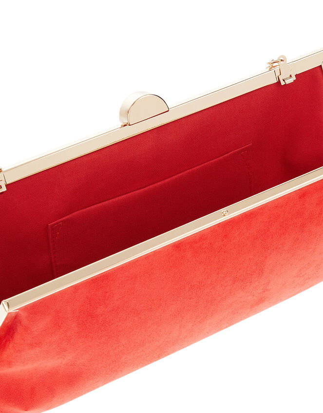 Carly Suedette Clipframe Clutch Bag, , large