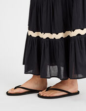 Plain Seagrass Flip Flops, Black (BLACK), large