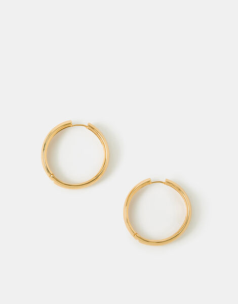 14ct Gold-Plated Chunky Hoop Earrings, , large