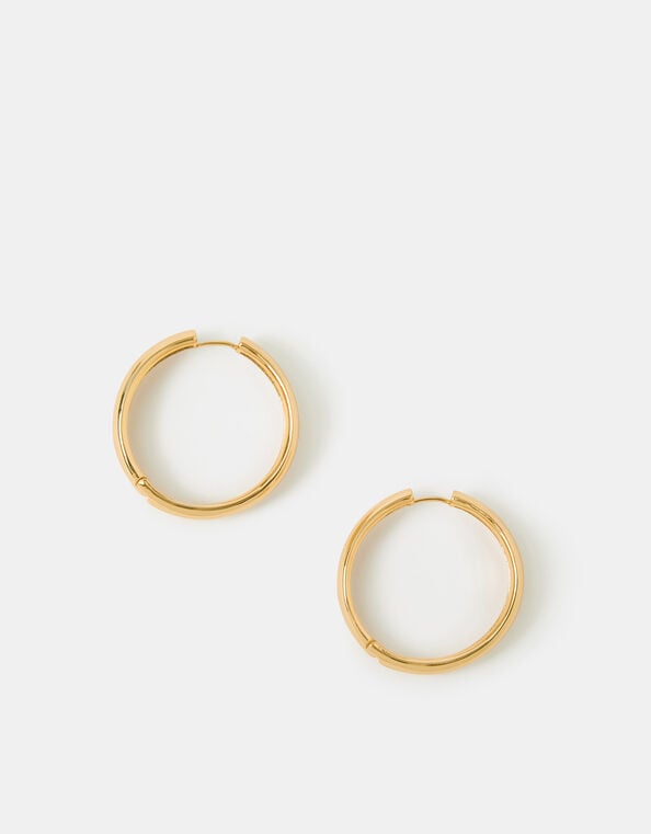 14ct Gold-Plated Chunky Hoop Earrings, , large