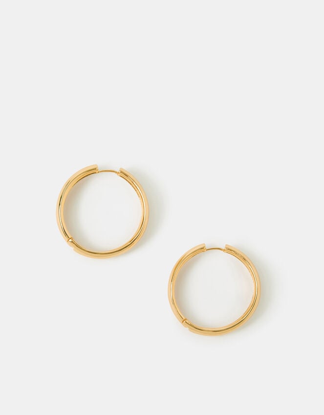 14ct Gold-Plated Chunky Hoop Earrings, , large
