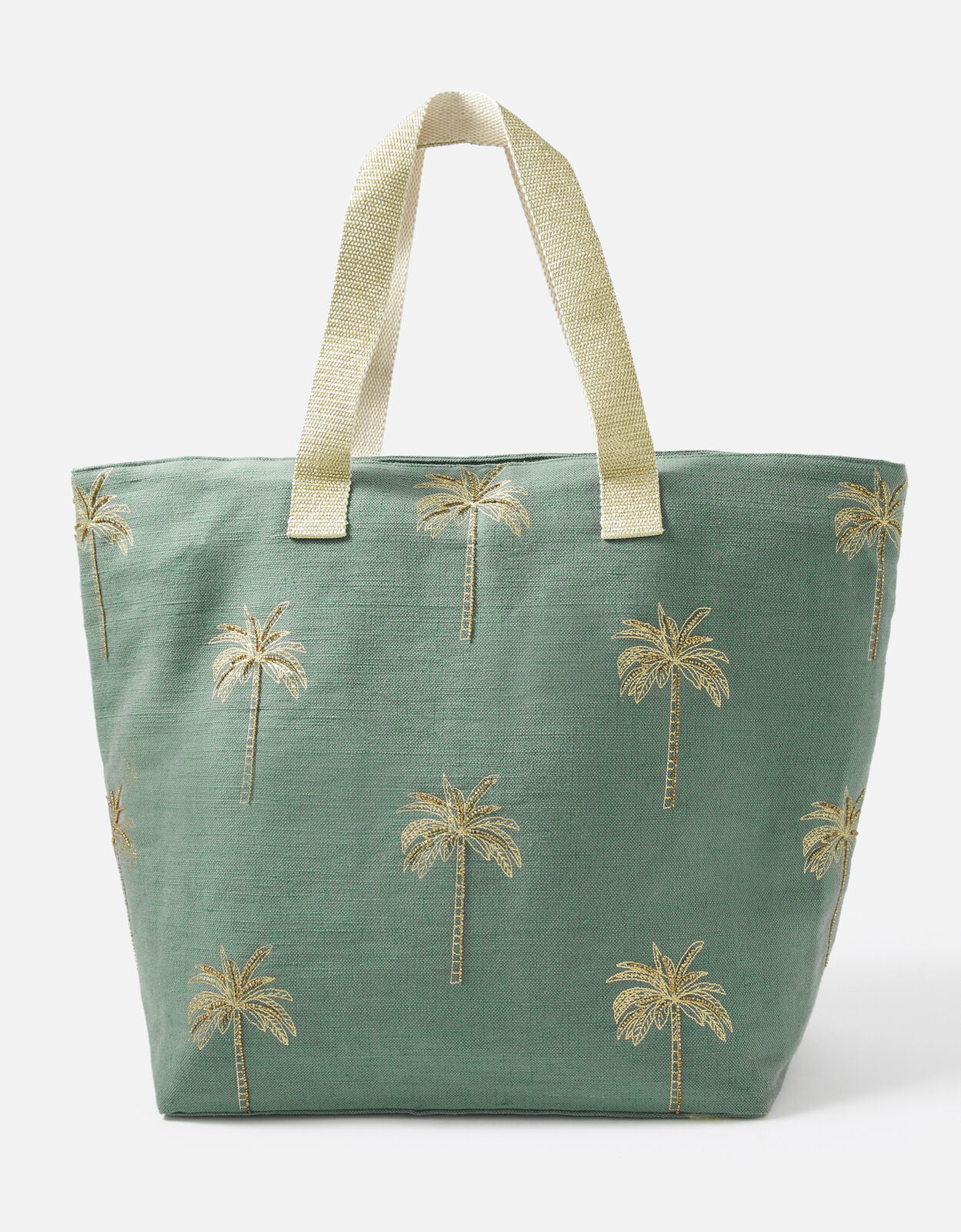 Paradise Palm Embroidered Tote Bag