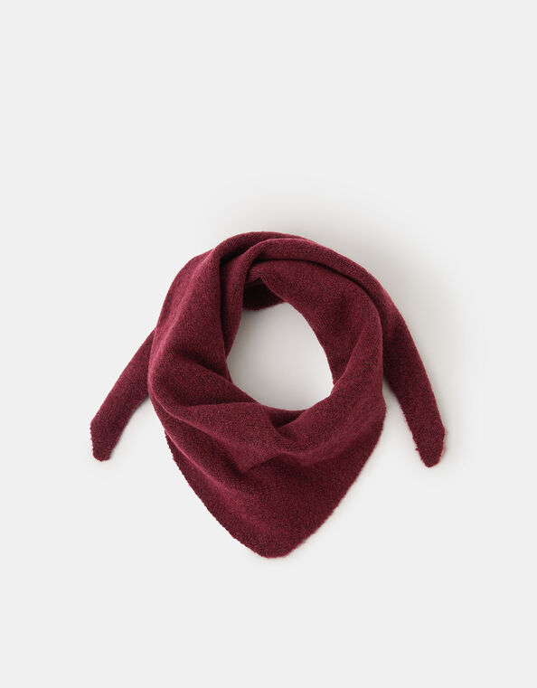 Plain Knitted Triangle Scarf, , large