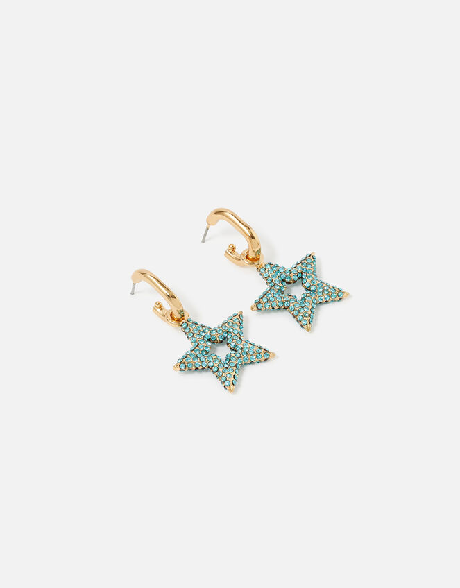 Feel Good Chubby Star Pave Hoops, , large