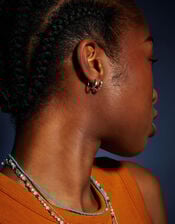 2-Pack Sterling Silver-Plated Twist Huggie Hoop Earrings, , large