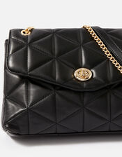 Eva Quilted Shoulder Bag, Black (BLACK), large