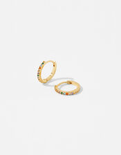 Gold-Plated Rainbow Huggie Hoops, , large