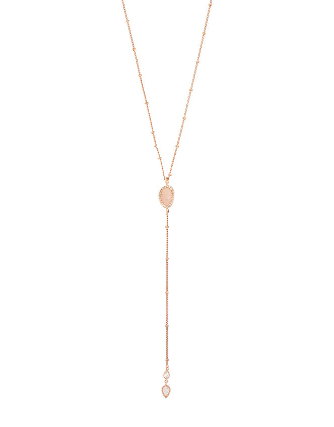 Healing Stone Rose Quartz Pendant Necklace, , large