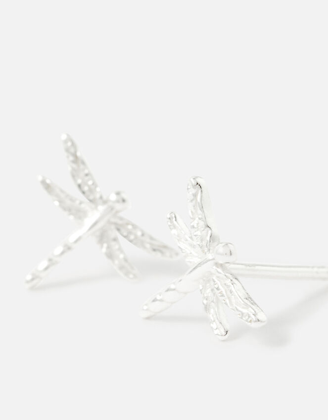 Sterling Silver Dragonfly Studs, , large