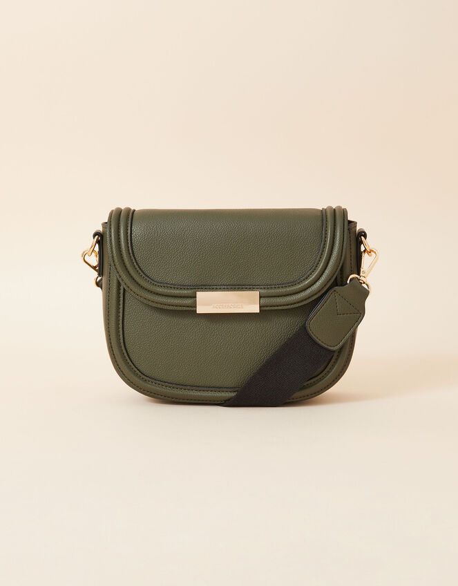 Webbing Saddle Bag, Green (KHAKI), large