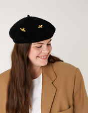 Bee Embroidered Beret , , large