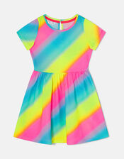 Girls Printed Jersey Dress, Multi (BRIGHTS-MULTI), large