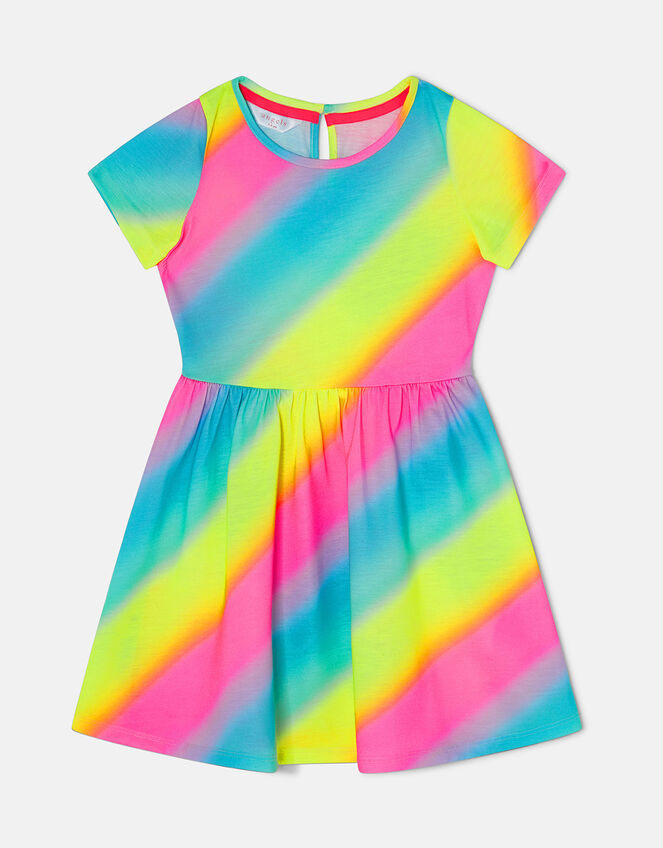 Girls Printed Jersey Dress, Multi (BRIGHTS-MULTI), large
