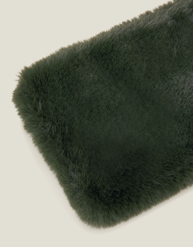 Faux Fur Stole Scarf, Green (GREEN), large