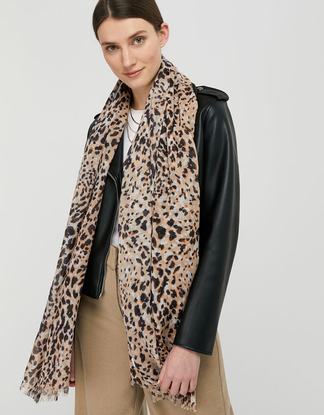 Leopard Print Scarf, , large