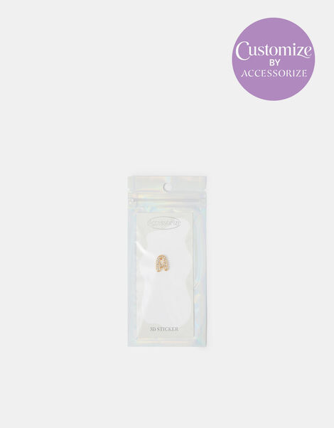 Diamant&eacute; Initial 3D Tech Sticker, Gold (GOLD), large