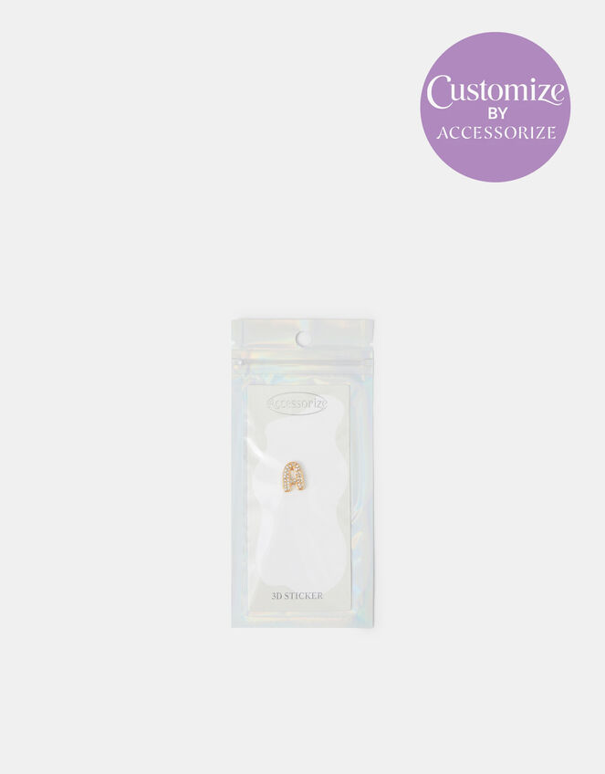 Diamant&eacute; Initial 3D Tech Sticker, Gold (GOLD), large