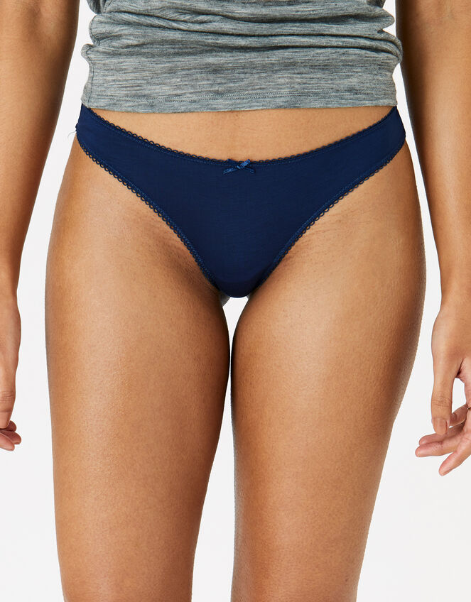 Natural Bamboo Fibre Thongs Set of Three, Natural (NATURAL), large