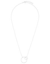 Sterling Silver Hoop Pendant Necklace, , large