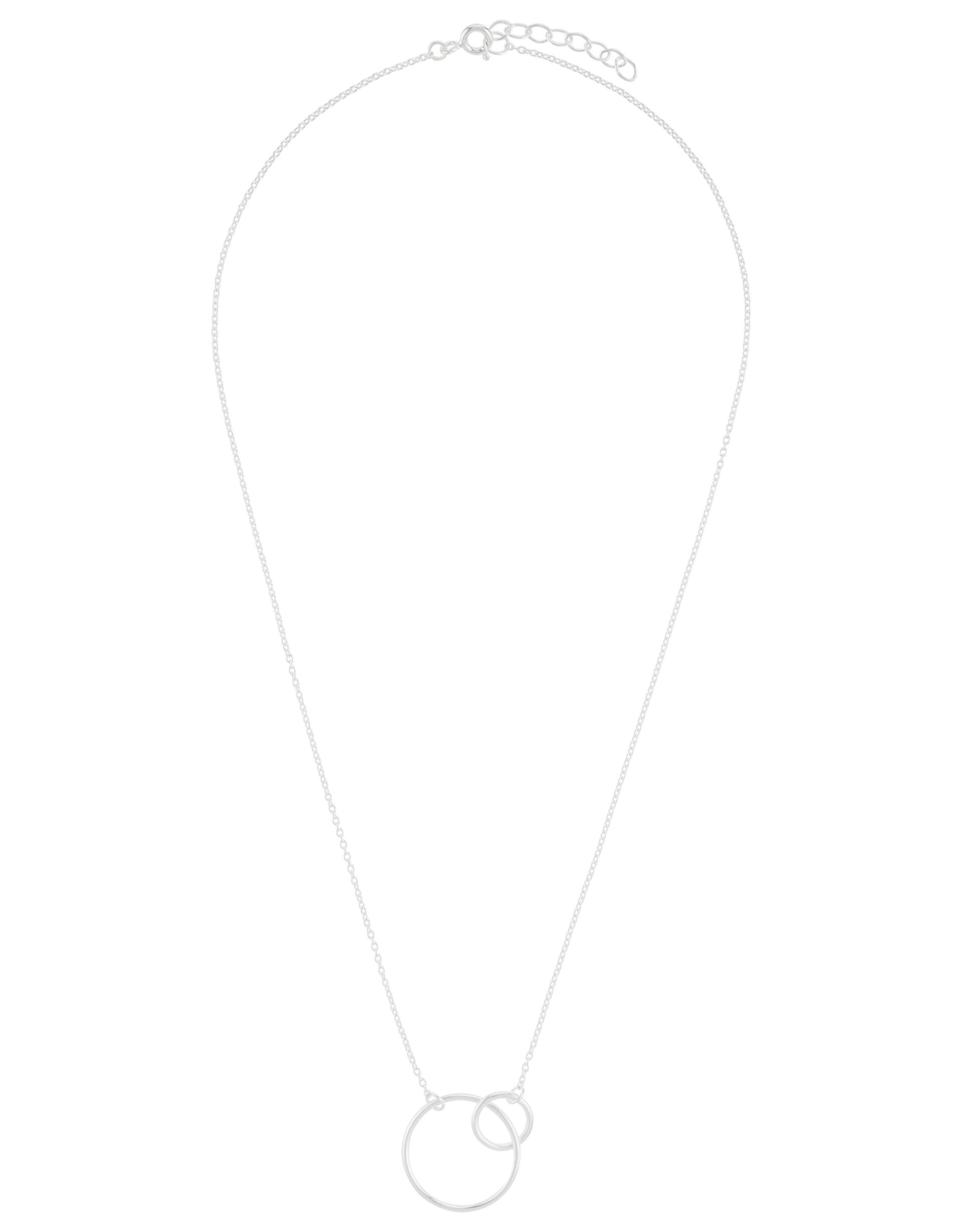 Sterling Silver Hoop Pendant Necklace, , large