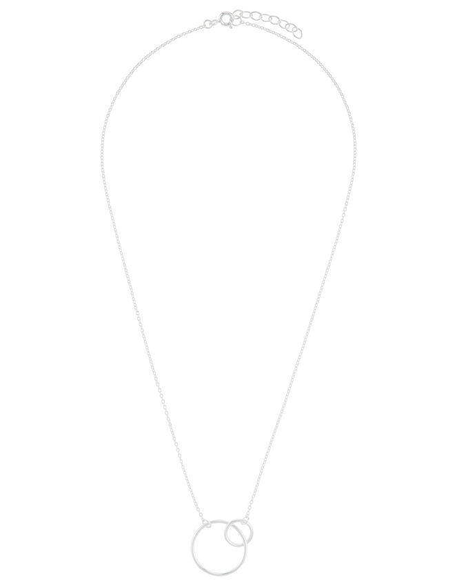 Sterling Silver Hoop Pendant Necklace, , large