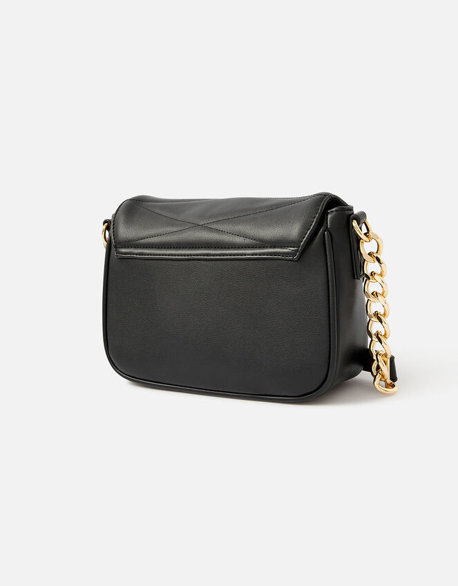 Padlock Quilted Cross-Body Bag, Black (BLACK), large