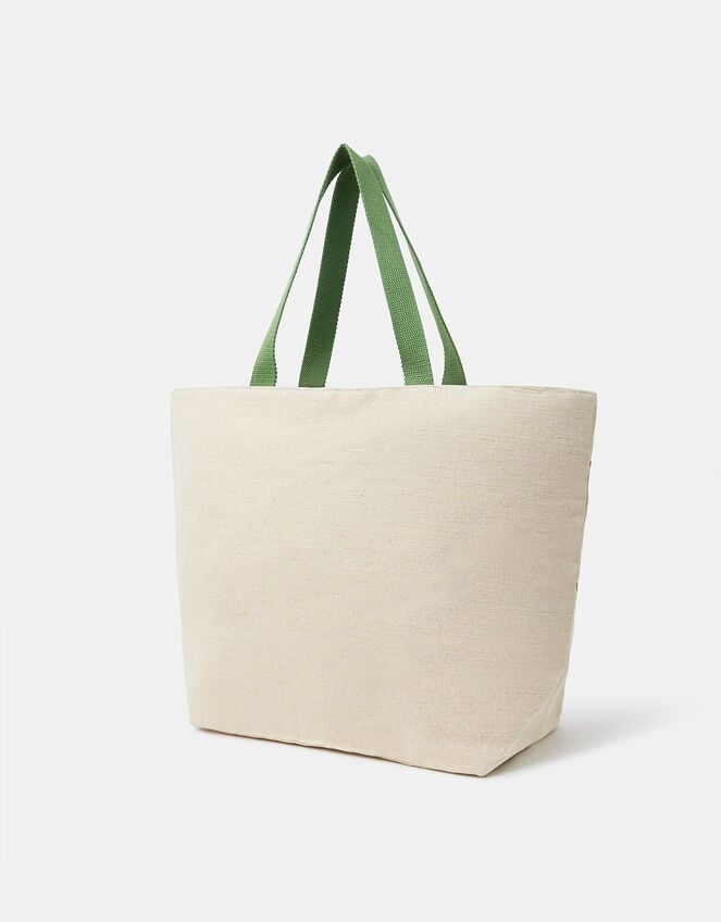 Tropical Embroidered Tote Beach Bag, , large