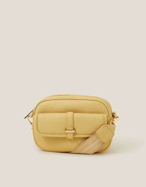 Webbing Strap Crossbody Bag, Yellow (YELLOW), large