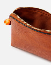 Resin and Reptile Coin Purse, Tan (TAN), large