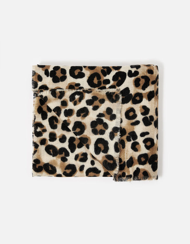 Lucille Leopard Blanket Scarf, , large