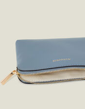 Faux Leather Coin Purse, Blue (BLUE), large