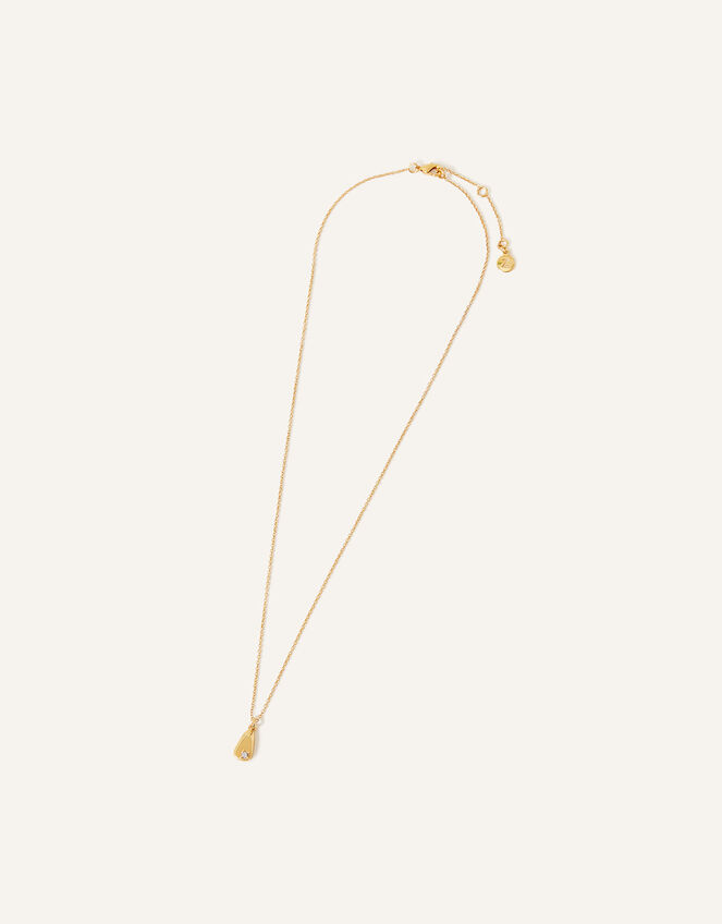 14ct Gold-Plated Flat Pendant Necklace, , large