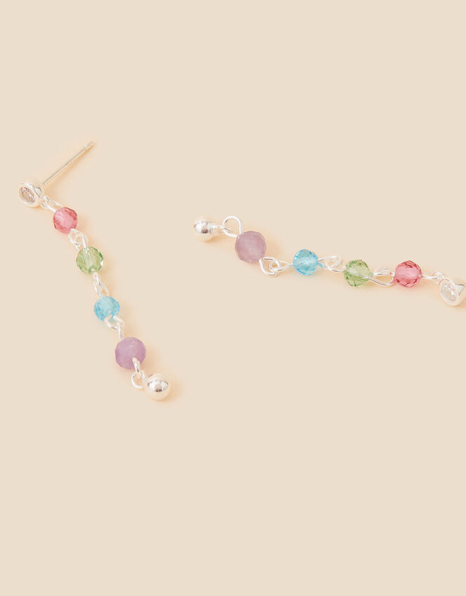 Silver drop chain earrings clearance