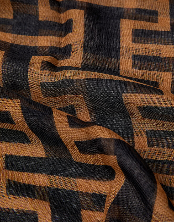 Lightweight Geometric Print Scarf, , large