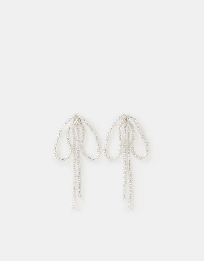 Bead Bow Statement Stud Earrings, , large