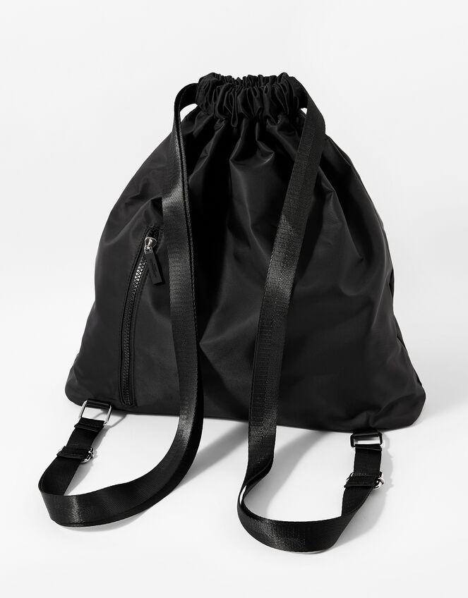 Dani Drawstring Gym Bag, Black (BLACK), large