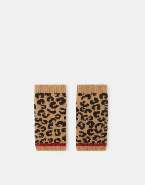 Leopard Print Wrist Warmers, , large