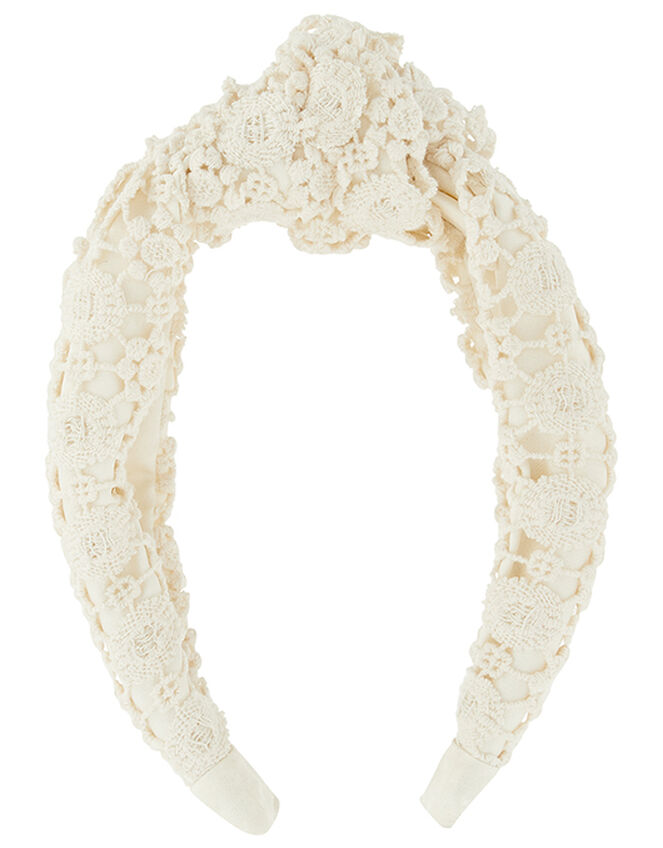 Crochet Lace Knot Headband, , large