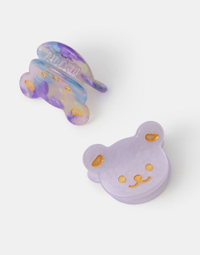 2-Pack Girls Bear Resin Claw Clips, , large