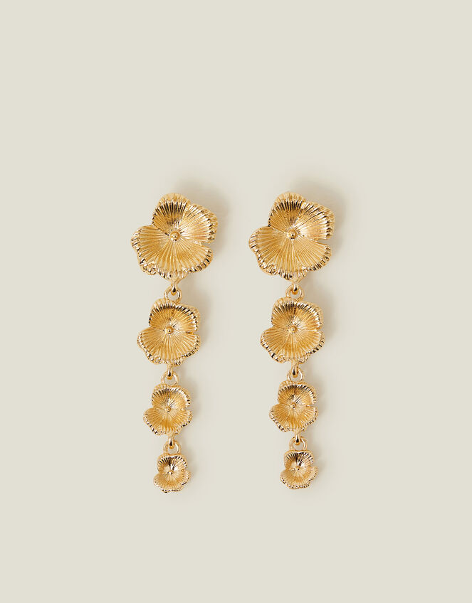 Statement Flower Drop Earrings, , large