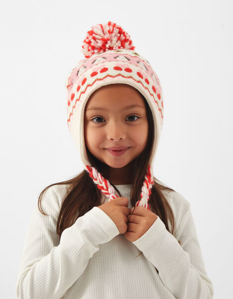 Girls Dog Fair Isle Trapper Hat, Multi (PASTEL MULTI), large