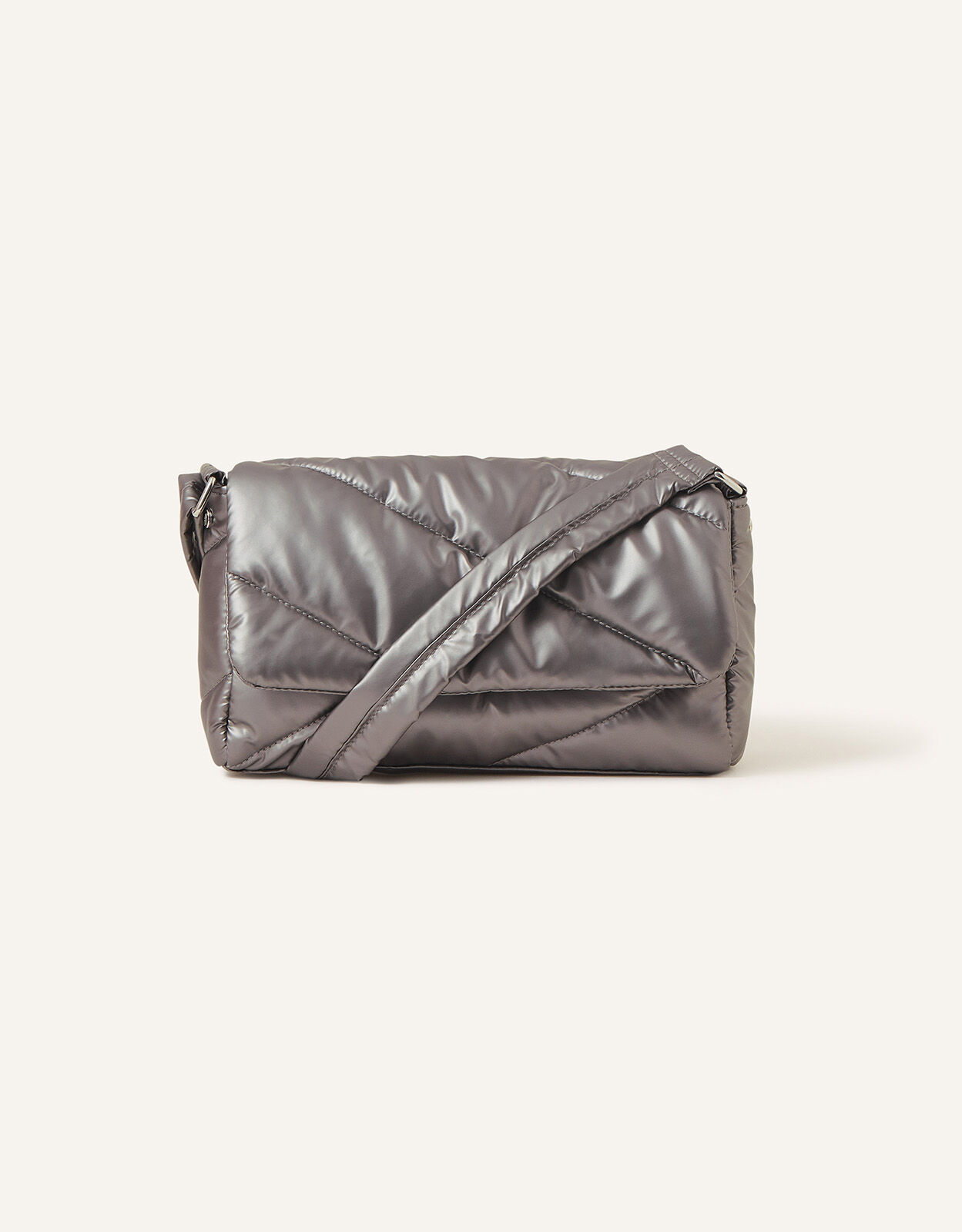 Metallic Cross Body Bag Silver