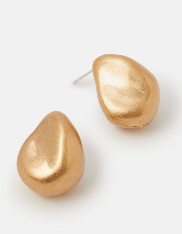 Brushed Pebble Stud Earrings, , large