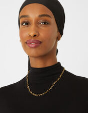 Stainless Steel Fancy Chain Necklace, Gold (GOLD), large