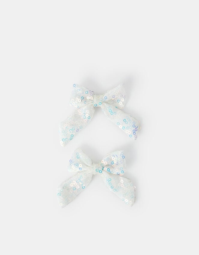 2-Pack Girls Sequin Bow Hair Clips, , large