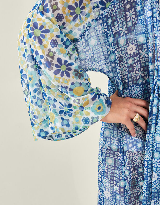 Tile Print Maxi Kaftan, Blue (BLUE), large